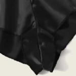 ست لباس خواب زنانه گیپور و ساتن مشکی دو تکه - Image 3