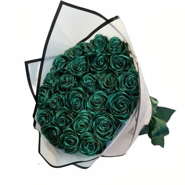 دسته گل روبانی سبز