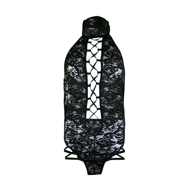 لباس خواب بادی زنانه گیپور مشکی