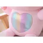 عروسک گربه صورتی بامزه با قلب براق ارتفاع 25 سانتی متر - Image 2