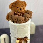 بوکت عروسک خرس قهوه‌ای | هدیه‌ای خاص و متفاوت - Image 2