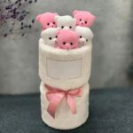 بوکت عروسکی خرسی صورتی و سفید – هدیه‌ای رمانتیک و ماندگار - Image 2