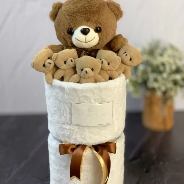 بوکت عروسک خرس قهوه ای روشن