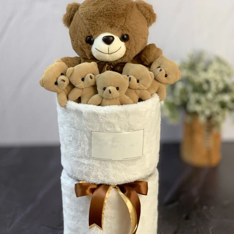 بوکت عروسک خرس قهوه ای روشن