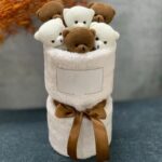 بوکت عروسک سفید و قهوه_ای