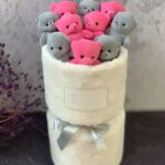 بوکت عروسکی خرسی پولیشی صورتی و طوسی - Image 2