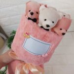 بوکت عروسک تدی خرسی صورتی - Image 2