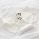 شورت زنانه مدل پنبه ضد حساسیت طرح Meow بسته 5 عددی - Image 10