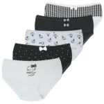 شورت زنانه مدل پنبه ضد حساسیت طرح Meow بسته 5 عددی