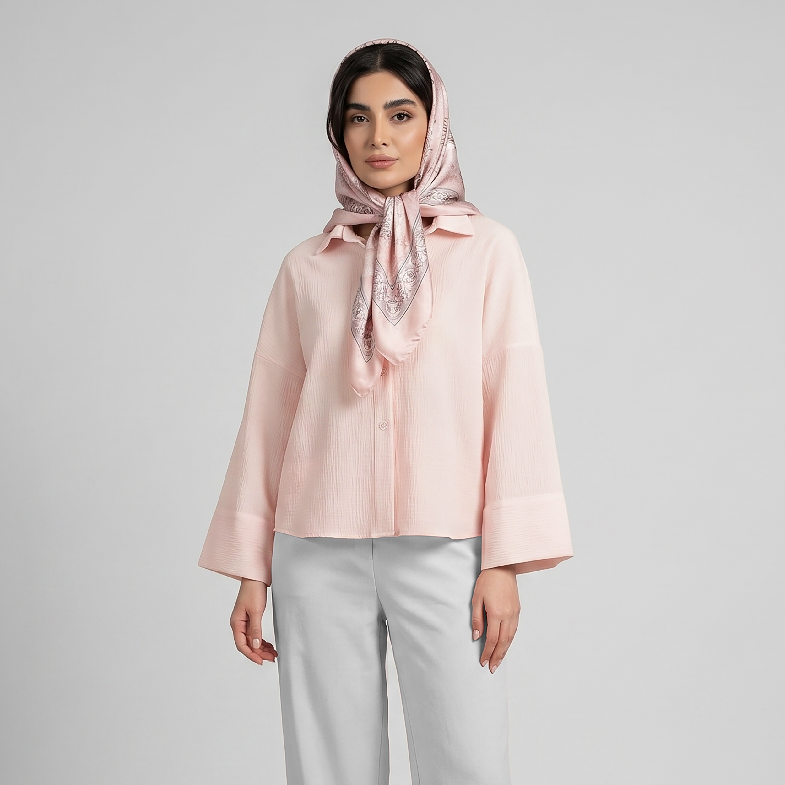 9a375129329699014ff77fe1284046fada57e57a_1780905757 شومیز آستین بلند یقه برگردان زنانه مونسا مدل 16 - Image 1