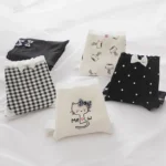 شورت زنانه مدل پنبه ضد حساسیت طرح Meow بسته 5 عددی - Image 5