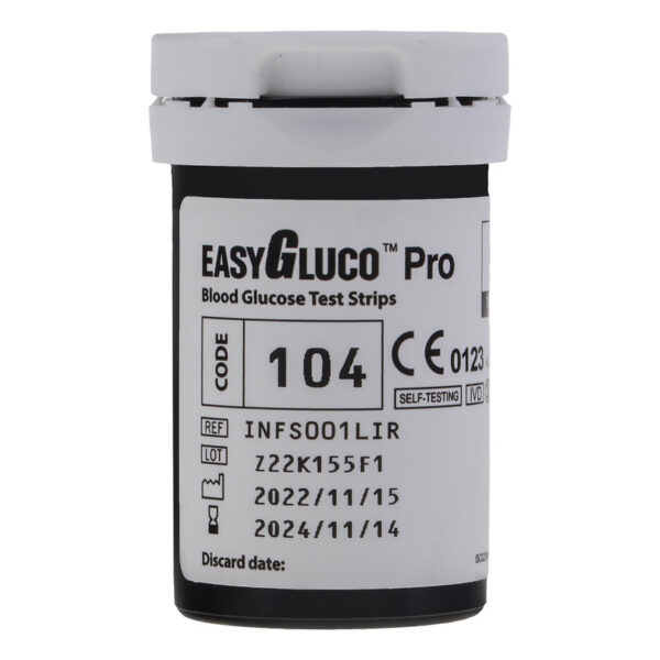 نوار تست قند خون اینفوپیا مدل EASYGLUCO PRO بسته 50 عددی