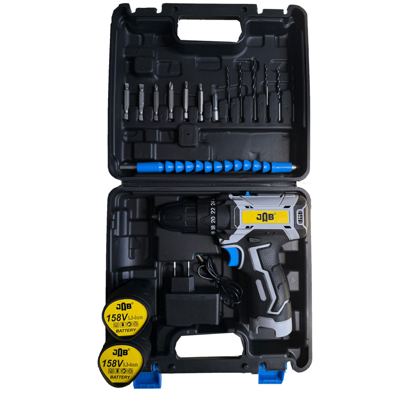235ef45cca3e6c4de2abb3202640206857feb303_1787048437 دریل پیچ گوشتی شارژی 10 میلیمتری 158 ولت جاب مدل JB-158 POWER JAB New مجموعه 25 عددی