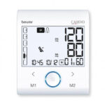 فشارسنج بازویی دیجیتال بیورر مدل BM96 با صفحه نمایش XL و نور پس‌زمینه سفید، تشخیص آریتمی پیشرفته، شاخص ریسک، حافظه دو کاربره هرکدام 60 رکورد، اتصال بلوتوث و USB، نمایش میانگین نتایج و هشدار باتری ضعیف