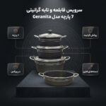 سرویس قابلمه و تابه گرانیتی 7 پارچه مدل Geranita