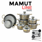 سرویس قابلمه و تابه گرانیتی 21 پارچه ماموت مدل لاین
