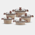 سرویس قابلمه و تابه گرانیتی 10 پارچه بازرگانی زیو مدل ZCS-8300/5S32 JUMBO SERIES