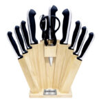 سرویس چاقو 11 پارچه با تیغه استیل و با دسته استیل و باکالیت هپی کیچن مدل Stone Knife 11