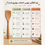 سرویس کفگیر و ملاقه چوبی 3 پارچه مدل AUG04
